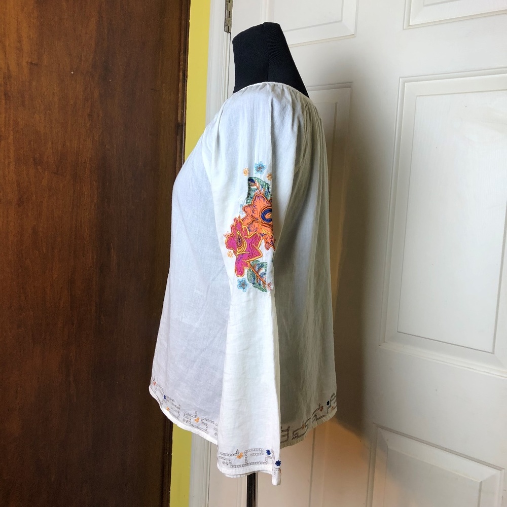 Lucky Brand Sheer Emboidered Long Sleeve Blouse - Picture 3 of 6